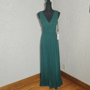 Dessy Collection Surplice Ruched Chiffon Gown Womens